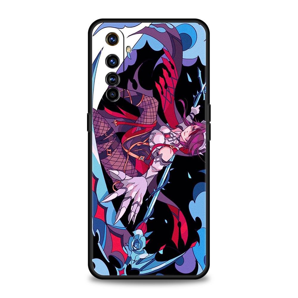 Cute Genshin Impact For Realme 9i Luxury Phone Case 9 8 5G GT2 7 6 Pro Plus 8i C21 C3 C11 C25 Black Silicone Cover Coque Fundas