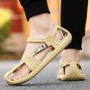 Luxury summer men's beach sandals new retro ethnic style EVA woven shoes men's and women's loose toe casual comfortable sandals