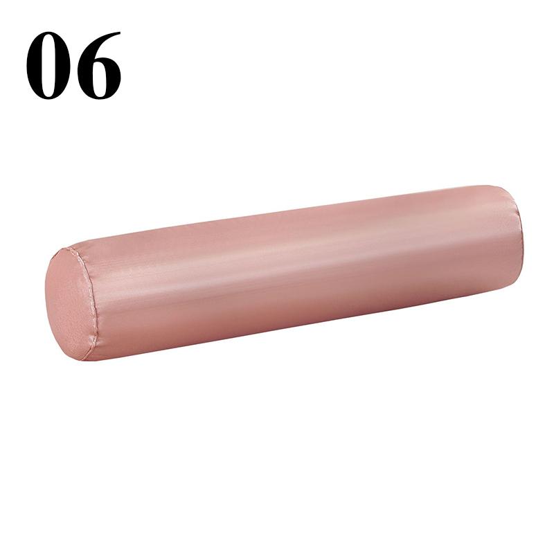 Summer Stuffed Silky Pillow Round Bolster Long Body Support Pillow Satin Ice Silk Neck Waist Pillow Pedicure Beauty Foot Cushion