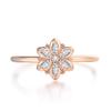 Trend Y2k Sparkling Flower Finger Rings For Women Girls Rose Gold Color Zircon Crystal Dating Romantic Ring Fashion Jewelry R080