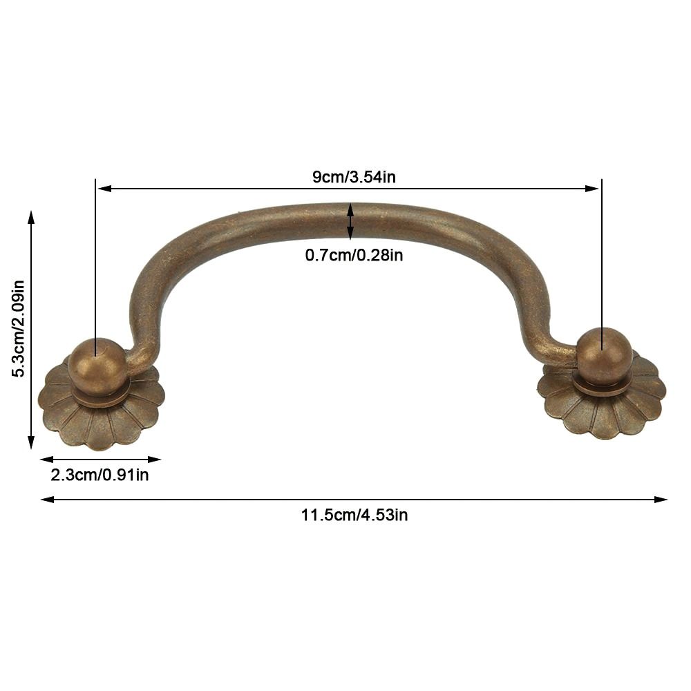 2pcs Solid Cabinet Handle Vintage Drawer Pulls Delicate Pull Handle Cabinet