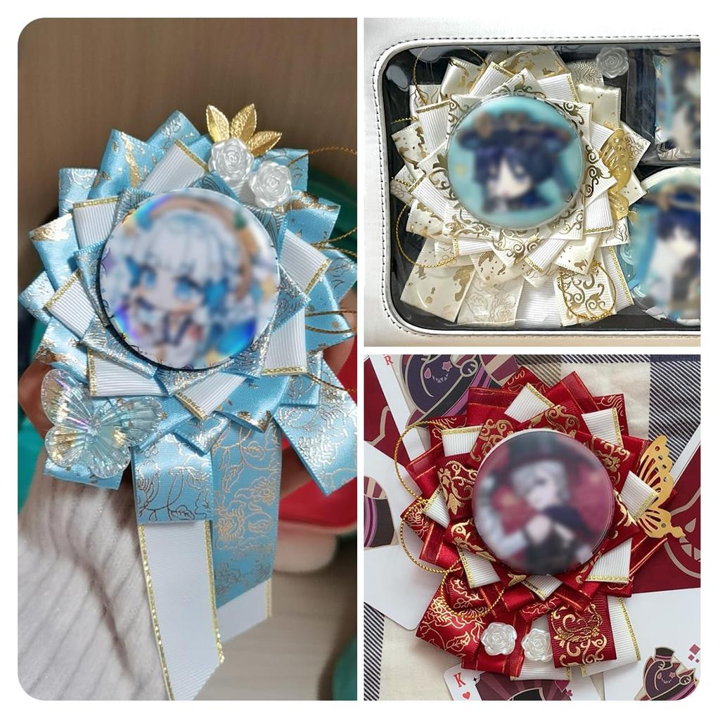 YUYAKESHI Rosette for Can Badges Ita Bag Handmade Ribbon Ita Bag Decoration Accessories Ita Bag Rosette Decoration for Badges Green Long Short Tail