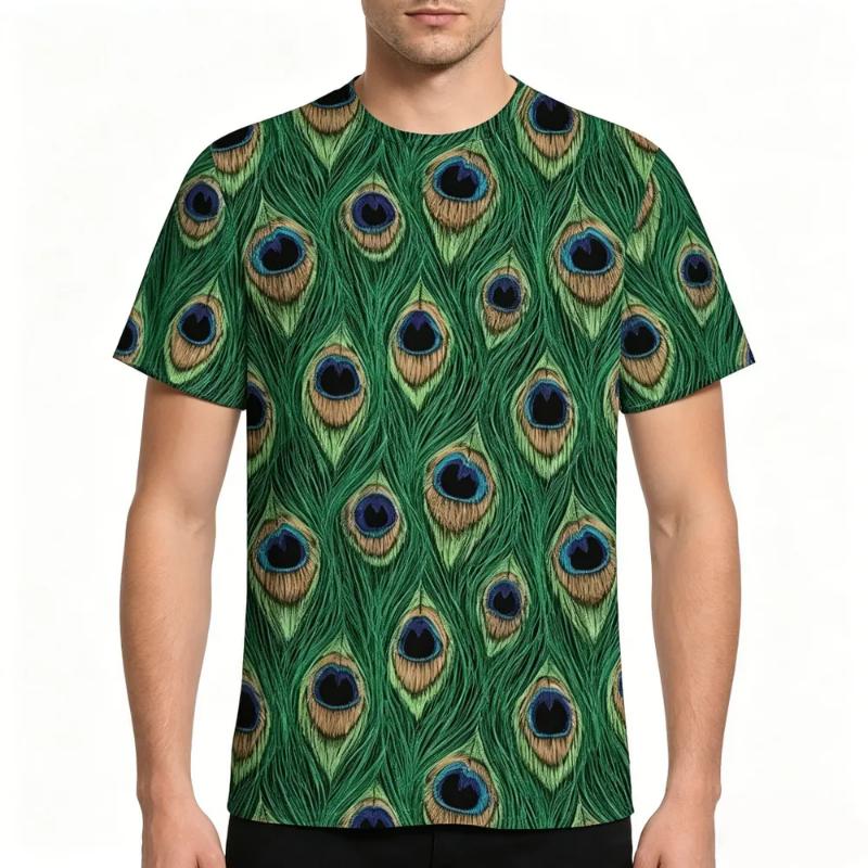 Fashion Women's Crew Neck Short Sleeve 3D Casual Color Printing Casual Short Sleeve Crew Neck T-Shirt