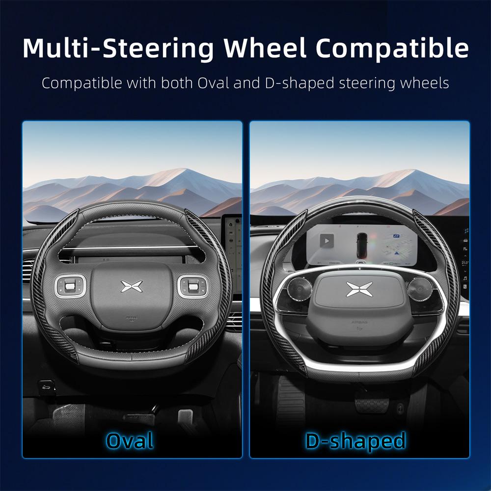 Zkfan8 Convient pour le volant Xpeng Texture Fibre de Carbone avec Design Segmenté à Libération Rapide, Durable, pour les Modèles Tels que G6 G9 P7 P7+