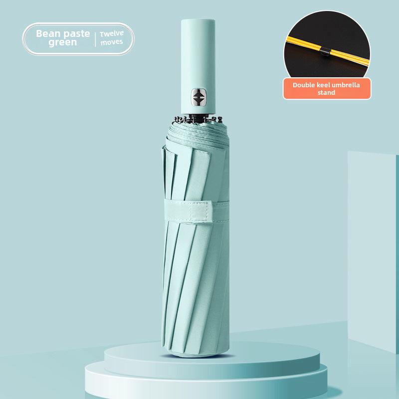 12-Rib Automatic Dual-Use Umbrella for Men & Women - Large, Sunshade & Rain Protection, UV Resistant