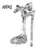 Sparkling Brooch Pin Pin High Heels Bow Shape Lapel with Layered Rhinestone Rhinestones Women Badge for Suits Coats Bags Accessories Wear-resistant