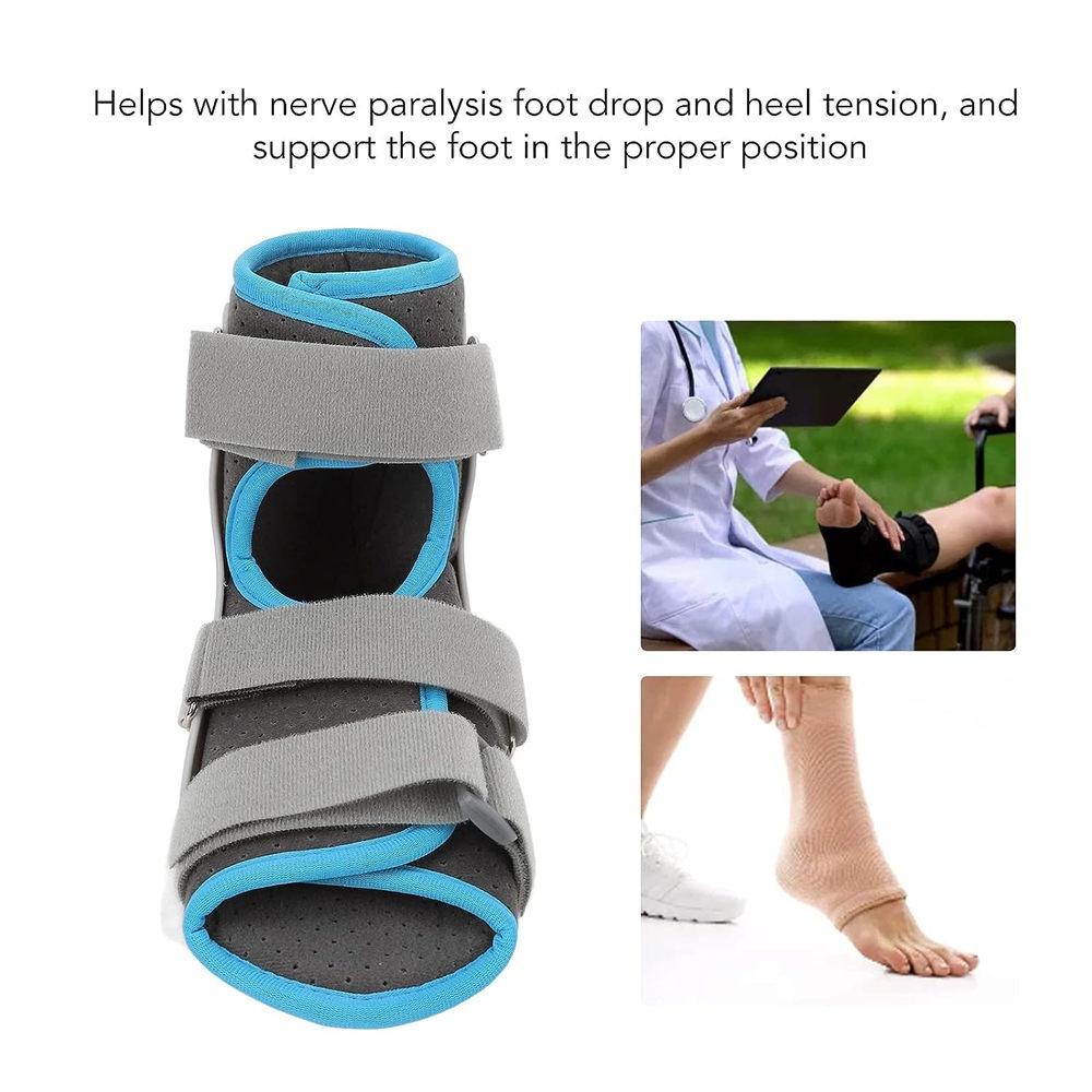 Ankle Stabilizer, Breathable Hook and Loop Injury Recovery Adjustable Ankle Fixation Brace Foot Drop Brace Postural Correct Breathable Shock Brace