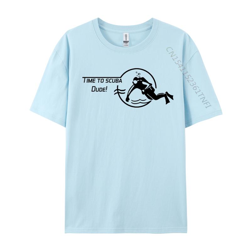 

Time To Scuba Dude Tshirt Simple Style Cartoon TShirt Loose Oversized Tee Men Cotton Tshirts Wholesale 4XL