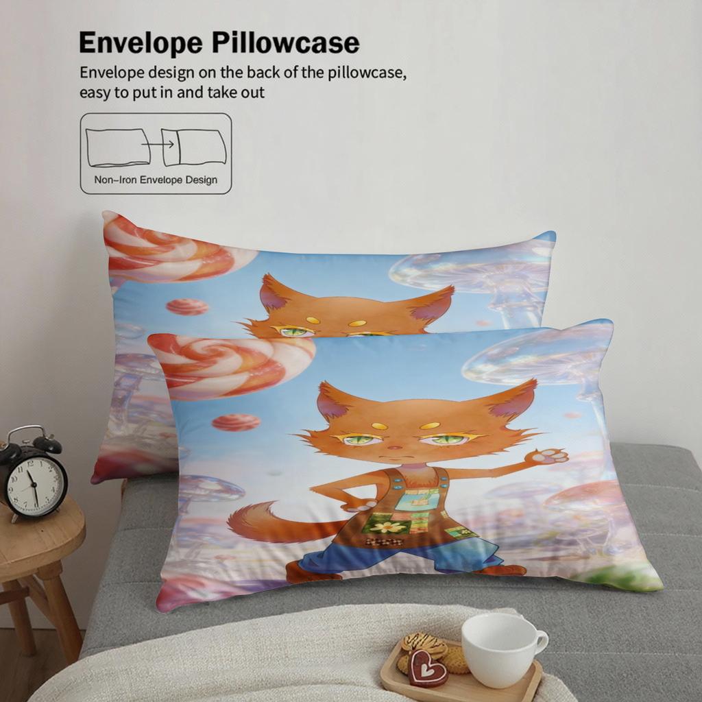 Twin Size Bedding Set Softville Cozy Town Cute Fern The Quilt Fox With Duvet Cover  Pillowcase For Children'S Bedroom Decor
