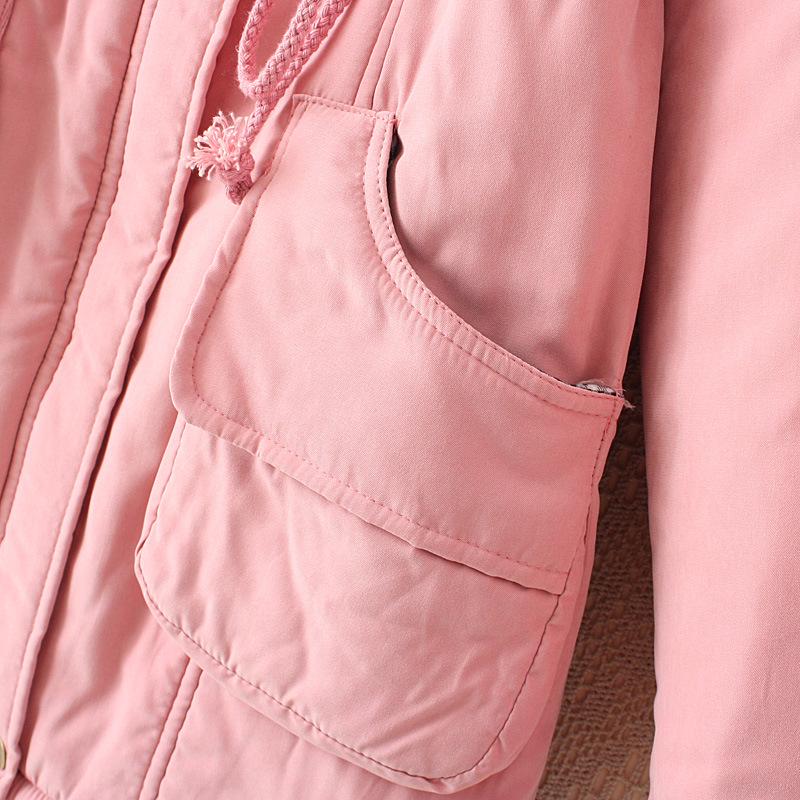 Cappotto di Cotone Slimming con Cappuccio in Eco-pelliccia Stile Europeo & Americano Autunno/Inverno 2025