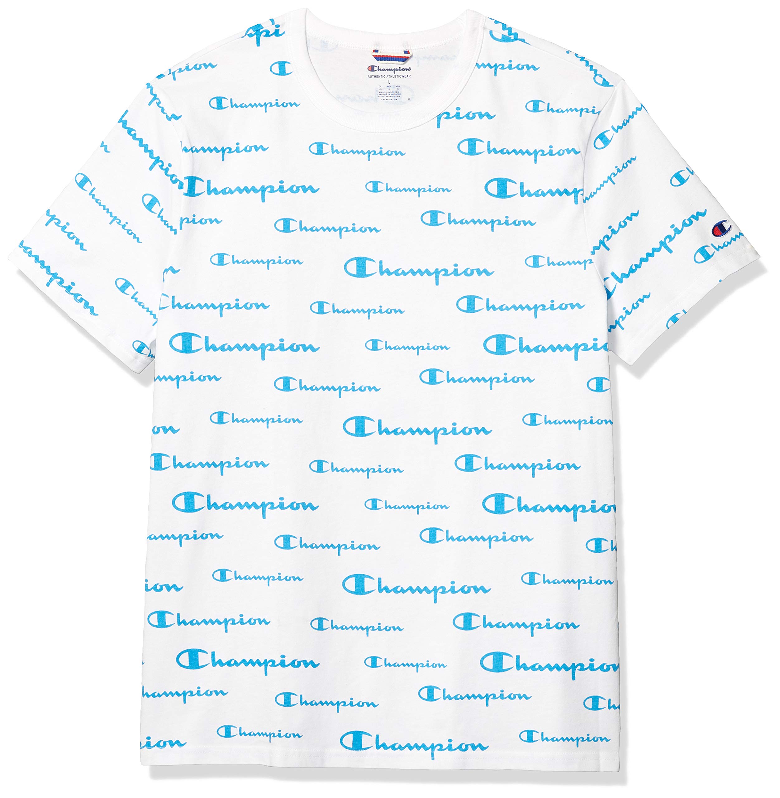 

Мужская футболка Champion Classic Logo AOP Solid Large (Снятый с производства цвет), Сценарий/Белый,