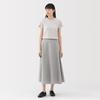 MUJI Women's Cool Flared Skirt, Gray Stripe, Size M, BE1VTA5S