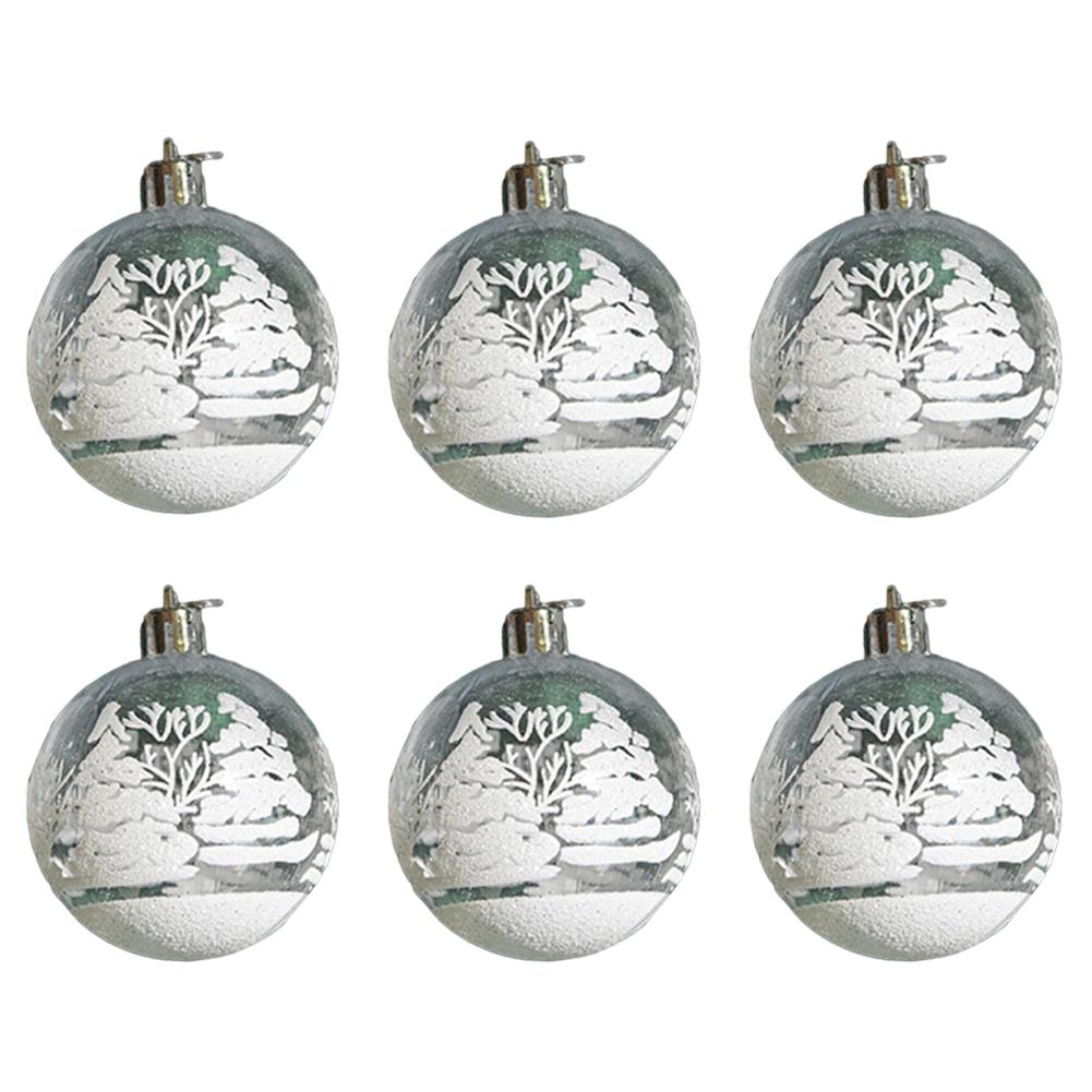 6Pcs/box Christmas Ball Acrylic Hanging Decor Home Garden