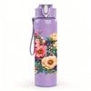 1PC Mixed Bouquet Art 750ml Color Plastic Sports Water Bottle Leakproof Flip Straw Lid Suitable for Sports Office Home Use