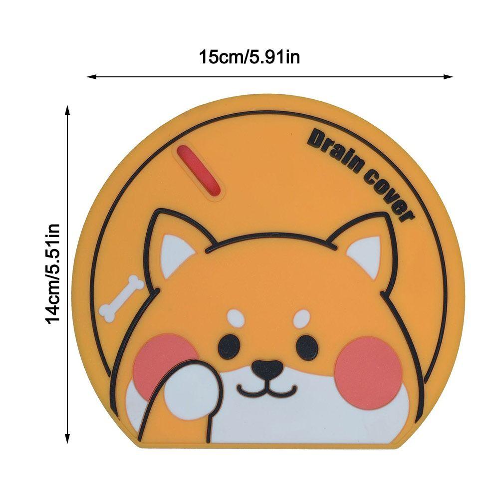 Anti-insect Sewer Floor Drain Cover Cartoon Animal Sewer Sealing Silicone Mat for Bathroom&Kitchen