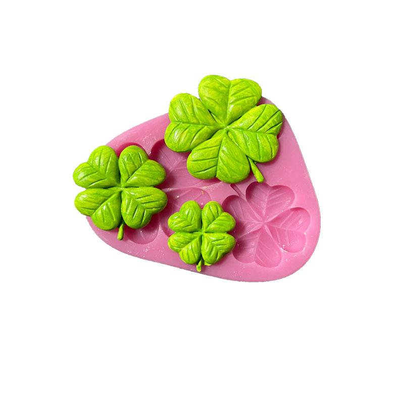 Clover Lucky Grass Silicone Sugar Turning Mold Cake Chocolate Decoration Manual Soap Aromatherapy Gypsum Mold