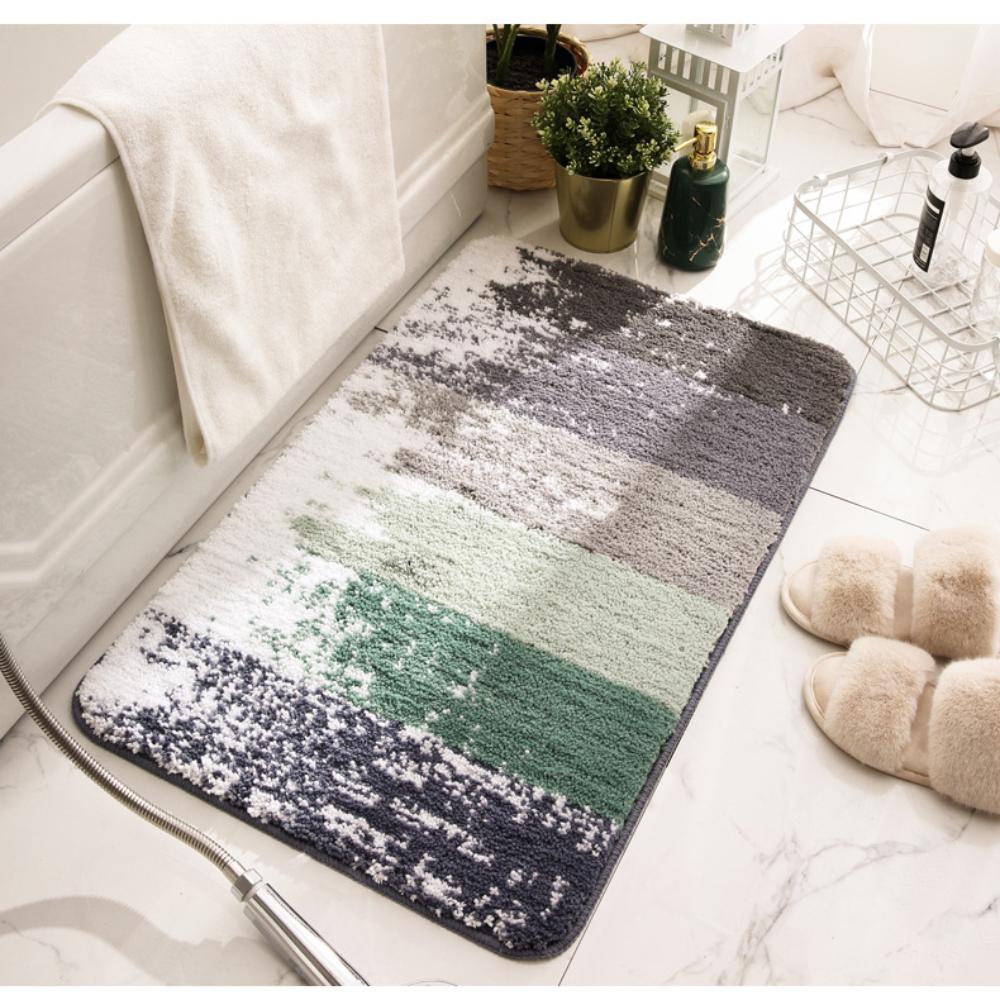Print Sponge Bathroom Cashmere Thickening Mat Bath Non-slip Carpets In Wash Basin Bathtub  Floor Rug Shower Room Doormat Memory Foam 3D Pad