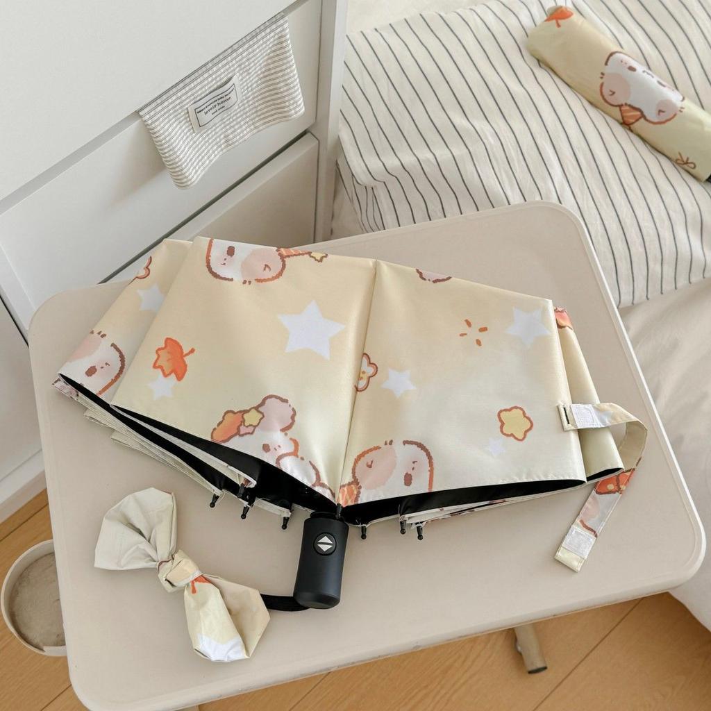 Durable, Reinforced, Dual-Purpose Folding Umbrella (Rain and Sun), Fully Automatic, UV Protection, Cute Student Sun Umbrella