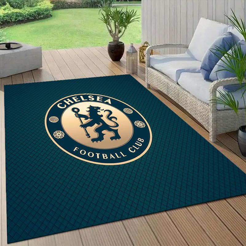 Chelsea F.C Flannel Pattern Square Carpet,Area Rug,Carpet Rug for Living Room Bedroom Sofa Playroom Decor,Non-slip Floor Mat