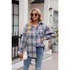 Women's Clothing, Thousand Bird Plaid, Buttons, Flannel, Woolen Shirt