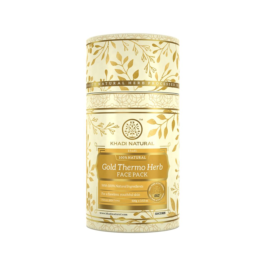 

Khadi Natural Gold Thermo Herb Face Pack 100gm For Skin Brightening Radiance And Dead Skin Removal