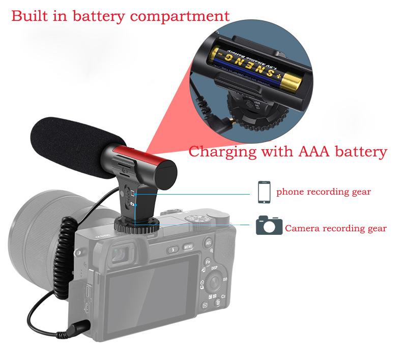 Kit Microfono Professionale per Vlogging Video Studio di Fabbrica Originale Tuta Fotografica con Supporto Treppiede e Luce LED