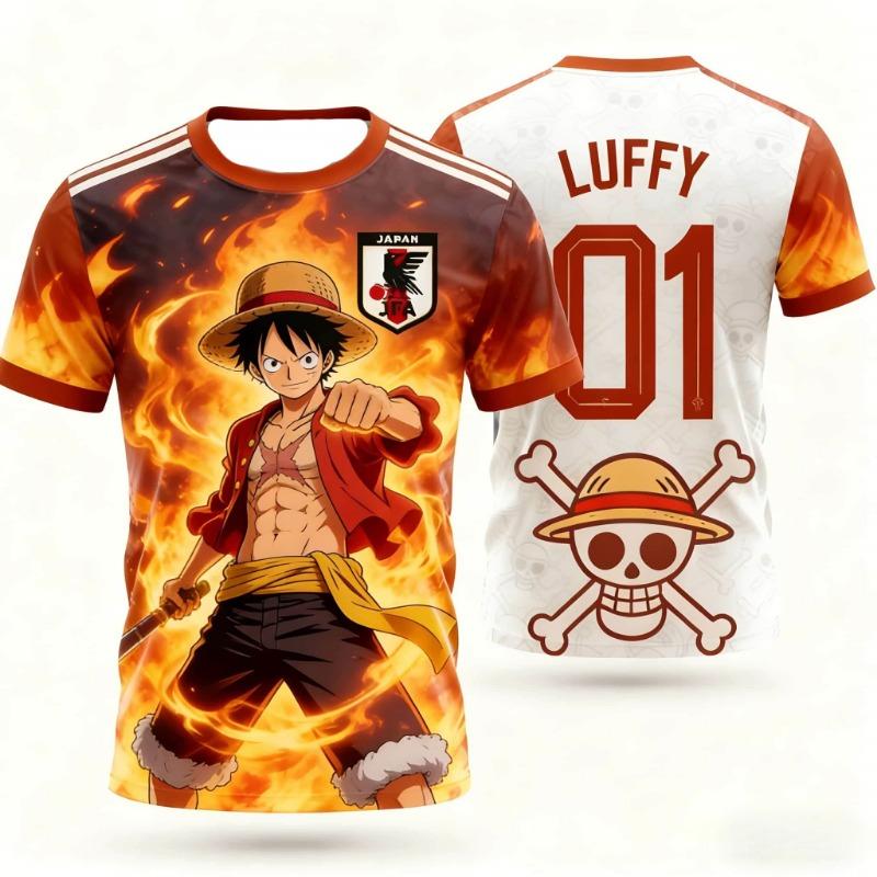 Summer 2026 One Piece Road Flying "Straw Hat Group 01" Sports Themed 3D Printed Breathable Quick Dry T-shirt for Men and Women