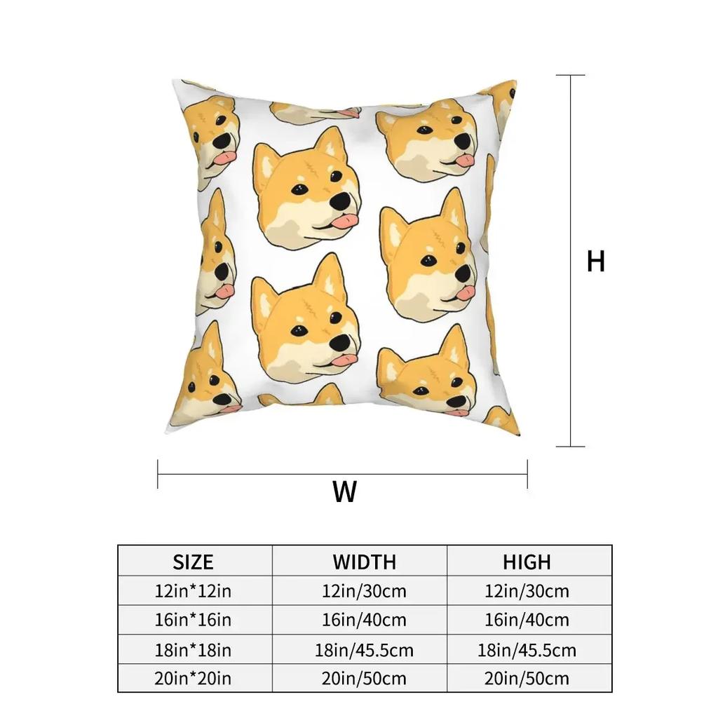 Shiba Inu Mlem Square Pillow Case Decorative Pillow Dog Lover Cute Animal Vintage Cushion Covers