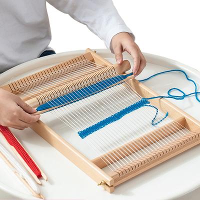Children Weaving Loom Set Tools DIY Wooden Loom Knitting Machine Large Size Fine Motor Training Toys for Girls 10 To 12 Years