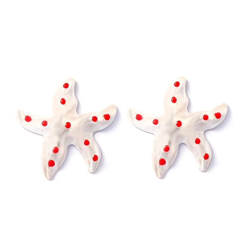 Stainless Steel Shell Earrings Studs Chic Starfish Earrings Trendy Ocean Style Ear Studs Holiday