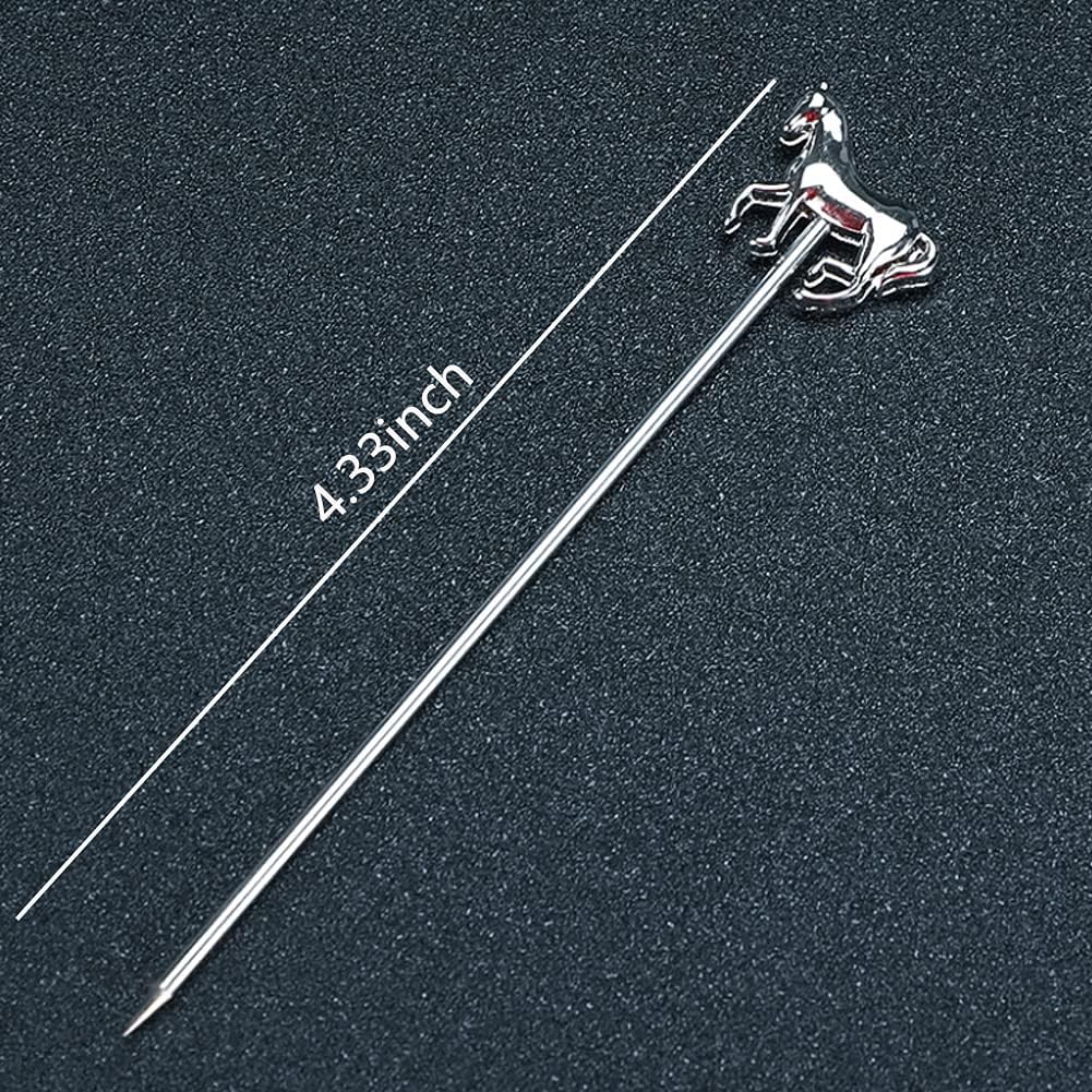 RRRuo Horse Cocktail Reble Picks Martini Picks Fruit Toothpicks for Appetizers Olives Brandied Cherries Skewers 8 pieces (Silver)