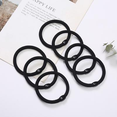 High-elasticity Thickened Nylon Black Bucket Bead Hair Band Rubber Band, No Damage To Hair Firm Hair Tie