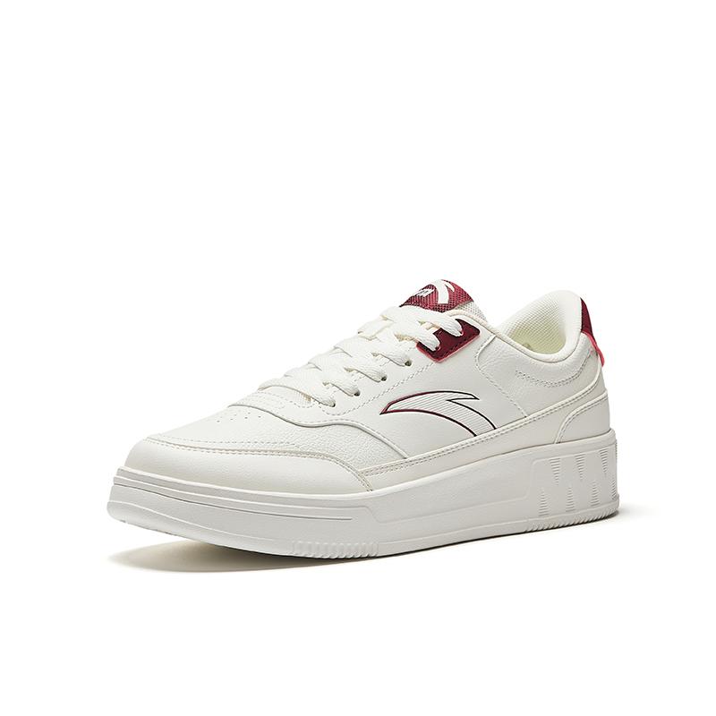 Anta Classic Minimalist Versatile Durable Low-Top Skate Shoes Men Sneakers White Red 912538005-1