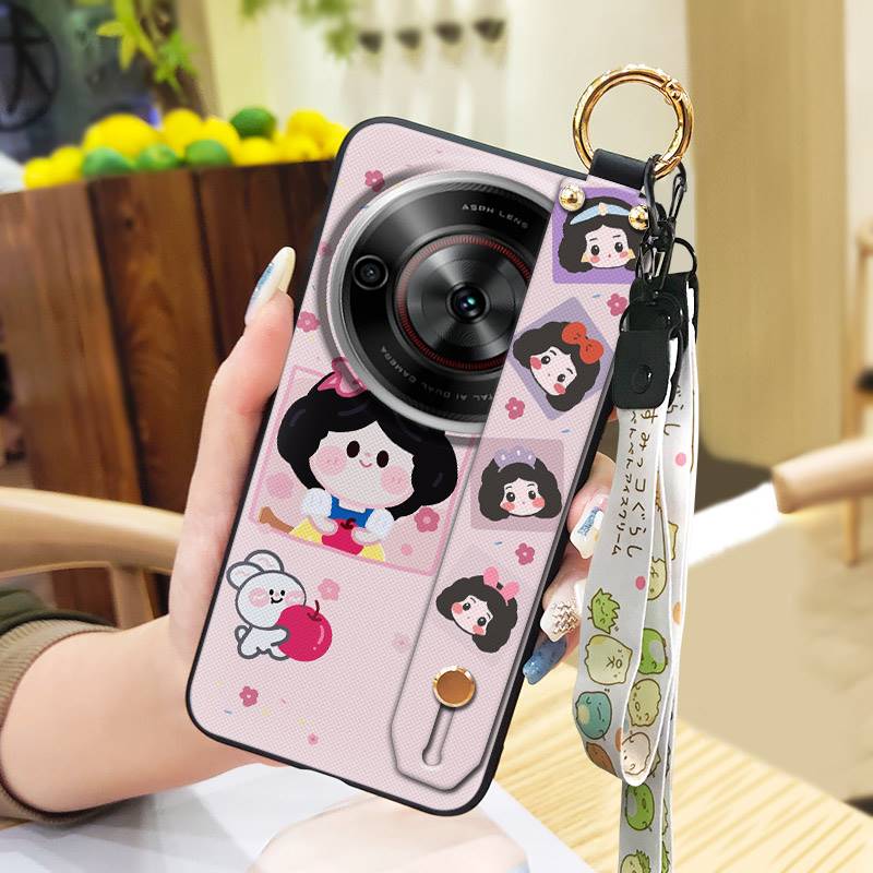 Tecknad Dammavvisande Mobilskal För ZTE Blade A75 5G/Nubia Focus 5G/Calf 5G Sött Skyddande Armband Tålig Silikonring
