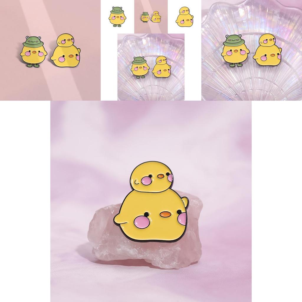 Charming Alloy Animal Brooch Colorful Cartoon Duck Design For Summer Season 2024