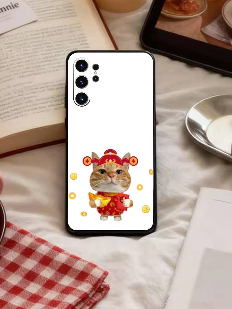 Big Eyed Goofy Cat Mouse Phone Case For Samsung S26,S25,S24,S23,S22,S21,S20,Plus,Fe,Lite,Others Black Cover