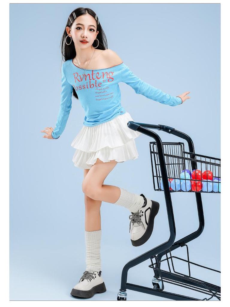 Girls' Cool Blue Jazz & Hip Hop Dance Costume for Performances