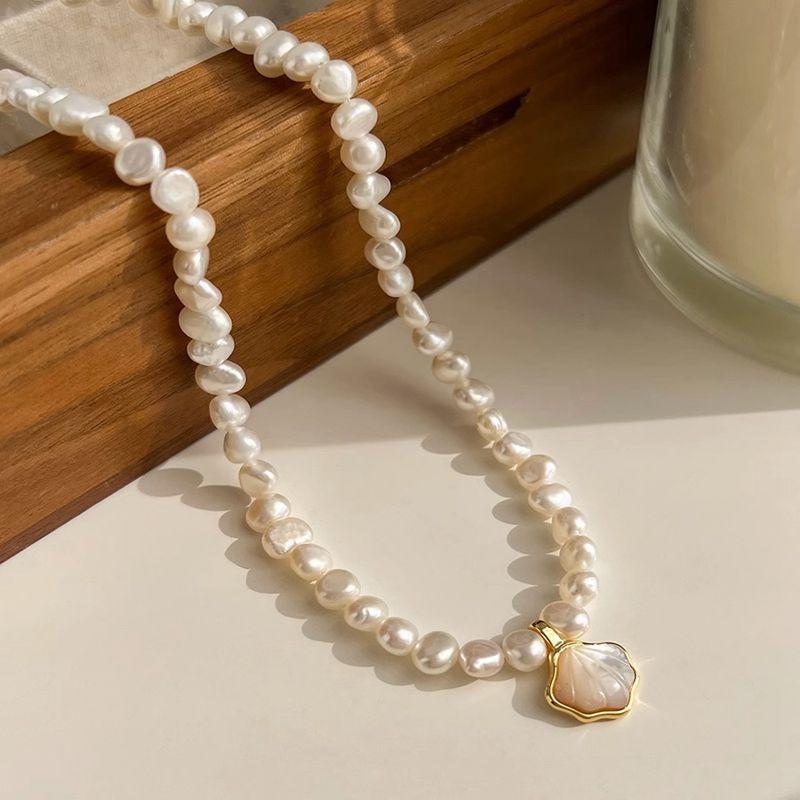 Freshwater Shell Cloud Baroque Irregular Freshwater Pearl Necklace for Women, Fashionable Collar Chain