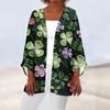 Women's Casual Fashion Caot Printed Lightweight Medium Length Jacket Cardigan