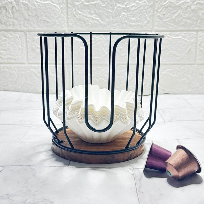 Convenient Metal Coffee Organizer Practical Coffee Pods Dispenser Large Capacity Espressos Pods Storage Basket Holder