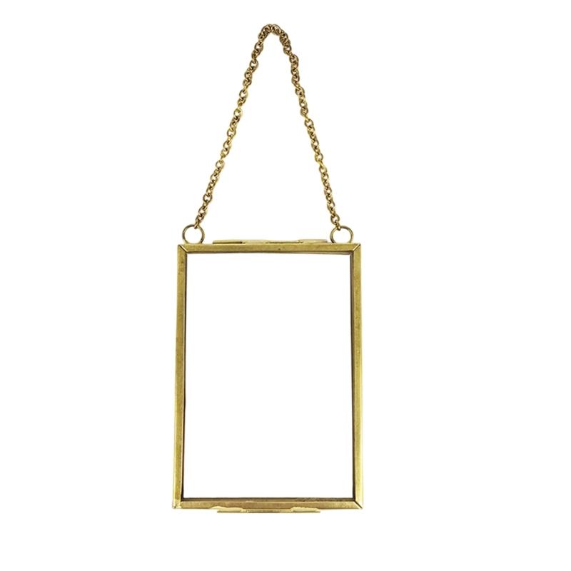 

Double Glass Pressed Flower Frames Floating Hanging Photo Frames Hanging Double Glass Frame with Chain Wall Decors
