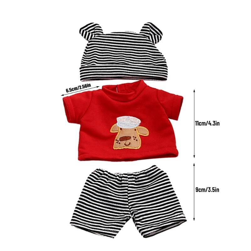 3Pcs Reborn Baby Dolls Boy Clothes 11 Inch Bear Outfit Accessories Sets Fit 11" Newborn Dolls Clothes Decorations