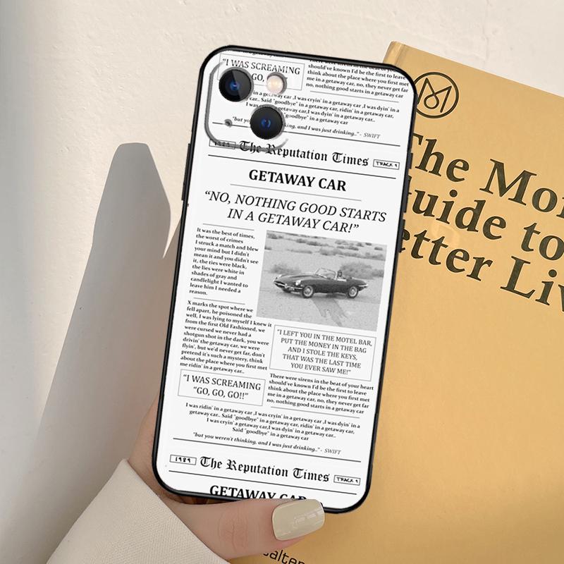 

Getaway Car Newspaper Phone Case For iPhone 16 15 14 13 12 11 Pro Max 12 13 mini XR 16e 15 16 Plus Full Cover iPhone 13Pro MAX