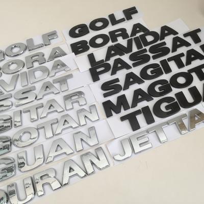 1pcs 3D ABS GOLF POLO BORA LAVIDA PASSAT SAGITAR JETTA CC Car Letter Rear Trunk Decals Emblem Badge Sticker Decal Styling