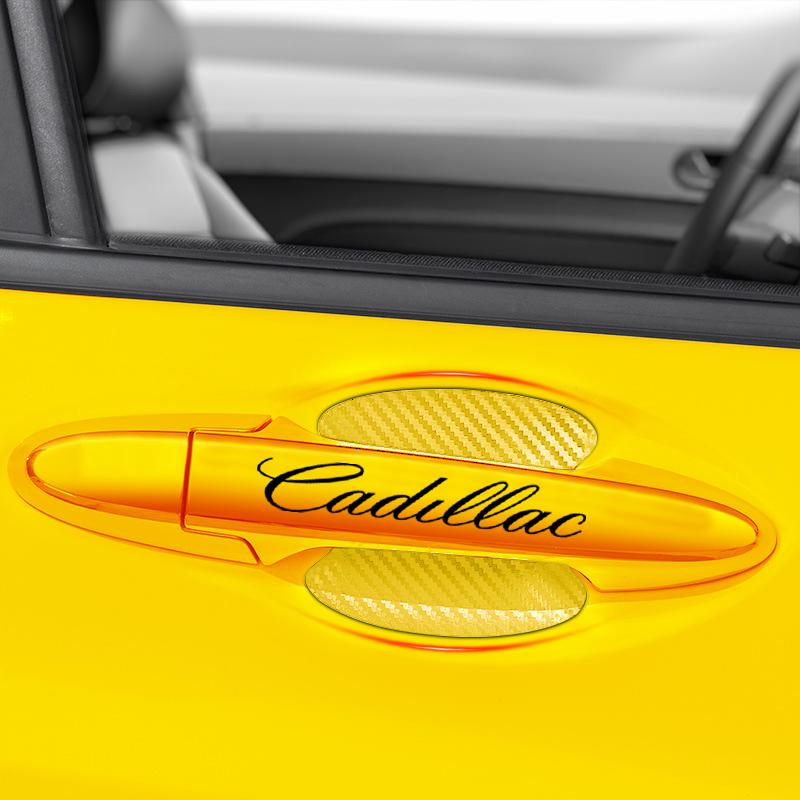 Car Door Sticker Carbon Fiber Scratches Auto Handle Protection Film For Cadillac CT5 CT6 CTS Seville ATS CT4 XTS Celestiq Ciel Escala SRX XT4 XT5 XT6