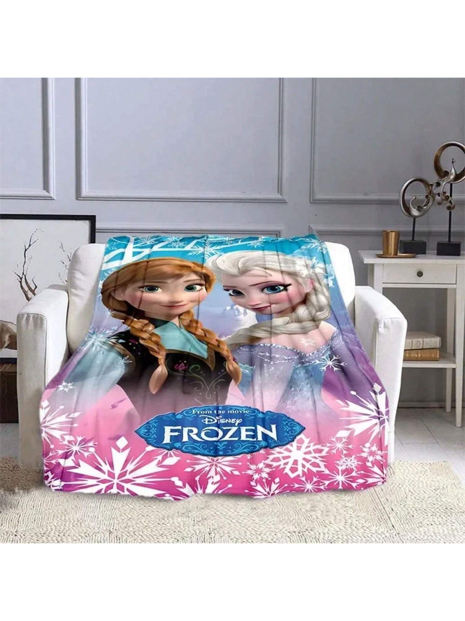 

Frozen Blanket For Sofa King Size Cute Soft Flannel Throw Fluffy Bed Blanket New Born Winter Blanket Gift#Color_Style A,Size_100X130CM 75X95CM сірий колір