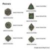 7 Pcs Copper Green Lotus Flower  Metal Dice Solid Metal Polyhedral Dice Set Suitable for Role-Playing RPG  Board Game Card Game