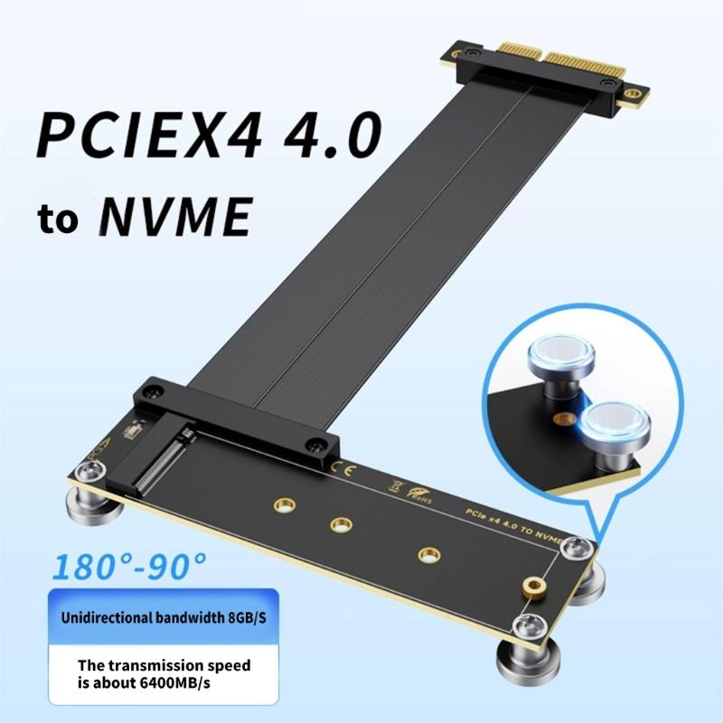 PCIe4.0 4X Expansion Cable Supporting NVMe M.2 SSDs GPU and Networking Cards Featuring AntiInterference Shielding