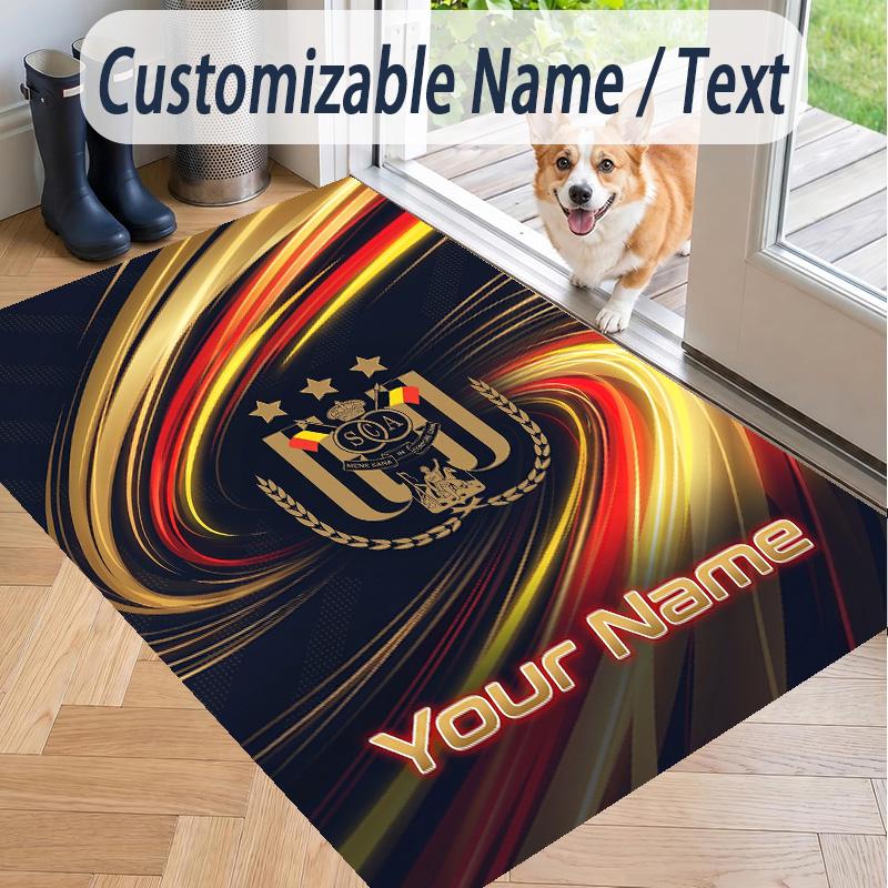 Custom Text Printed Rug Anderlecht FC Non Slip Floor Carpet For Home Room Decor