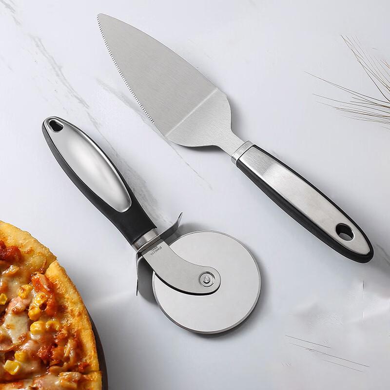 Stainless Steel Pizza Wheel and Server Set